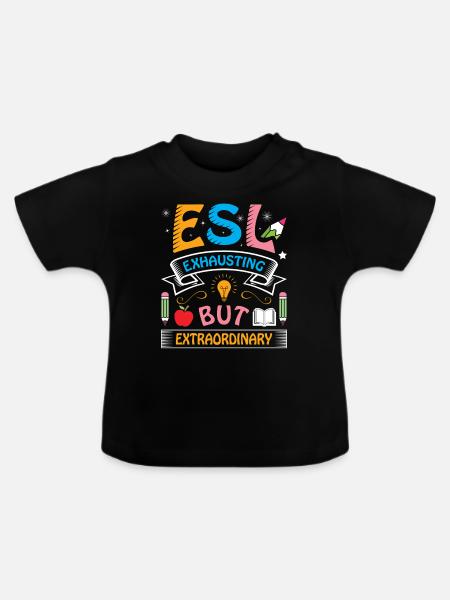 ESL-Lehrer ESL Unterricht - Baby Bio-T-Shirt mit Rundhals - Schwarz