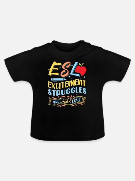 ESL-Lehrer ESL Unterricht - Baby Bio-T-Shirt mit Rundhals - Schwarz
