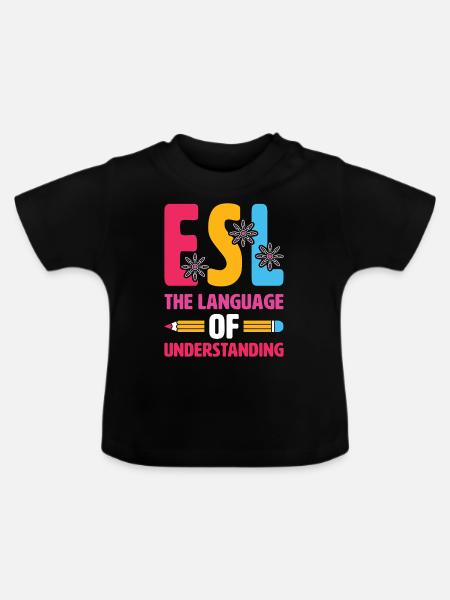 ESL-Lehrer ESL Unterricht - Baby Bio-T-Shirt mit Rundhals - Schwarz