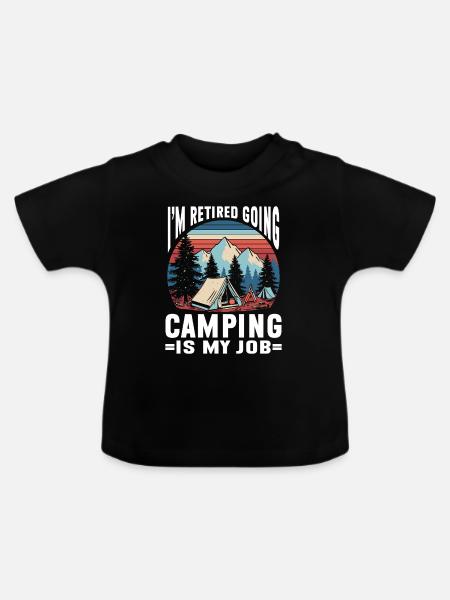 Camping Campfire Camper - Baby Bio-T-Shirt mit Rundhals - Schwarz
