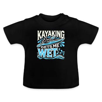 Kajakfahren macht mich nass - Baby Bio-T-Shirt mit Rundhals - Schwarz - Vorne