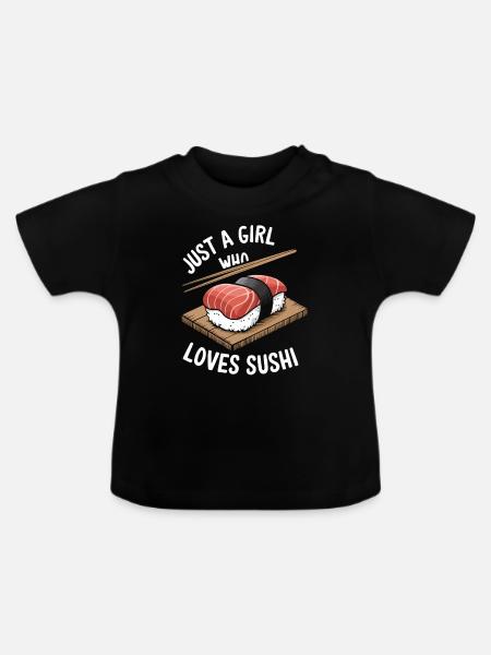 Sushi - Baby Bio-T-Shirt mit Rundhals - Schwarz