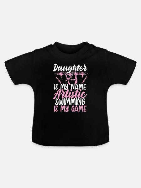Synchronschwimmen Synchro Schwimmer - Baby Bio-T-Shirt mit Rundhals - Schwarz