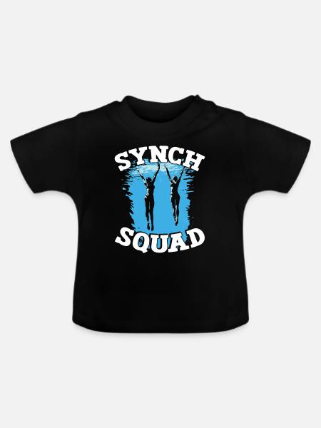 Synchronschwimmen Synchro Schwimmer - Baby Bio-T-Shirt mit Rundhals - Schwarz