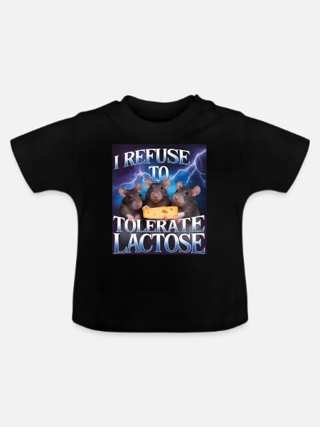 Laktose - Baby Bio-T-Shirt mit Rundhals - Schwarz