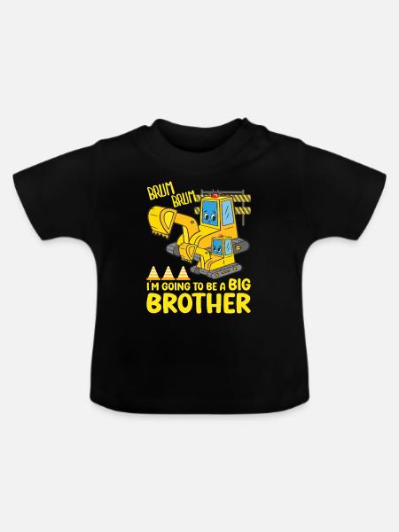 Gravemaskine Barn Klar Til At Blive Storebror - Økologisk T-shirt til baby, rund hals - sort