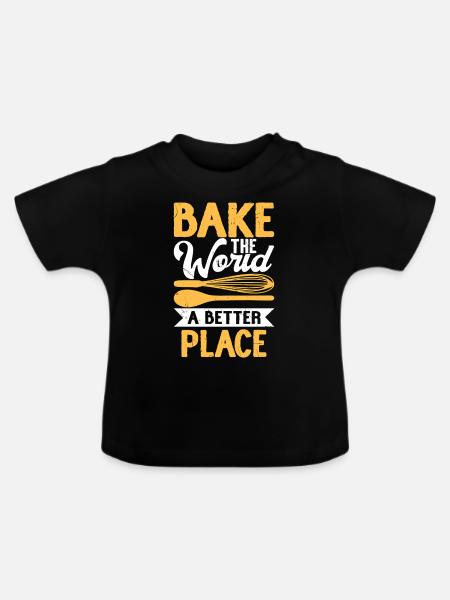 Backen - Baby Bio-T-Shirt mit Rundhals - Schwarz