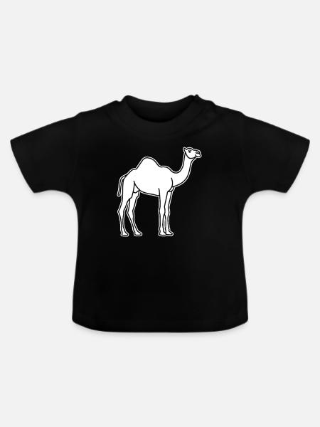 Kamel - Baby Bio-T-Shirt mit Rundhals - Schwarz