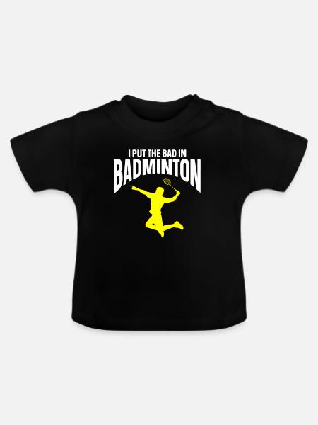 Badminton Player - Baby Bio-T-Shirt mit Rundhals - Schwarz