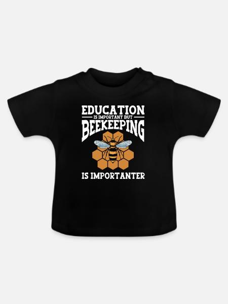 Beekeeping Bees Beekeeper - Baby Bio-T-Shirt mit Rundhals - Schwarz