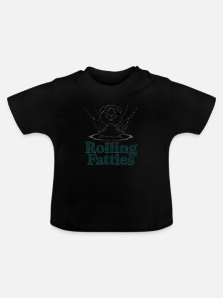 Rolling Fatties Meerschweinchen - Baby Bio-T-Shirt mit Rundhals - Schwarz
