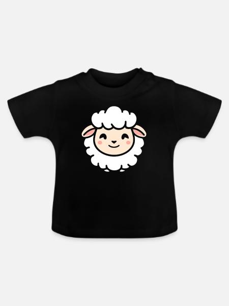 Schaf - Baby Bio-T-Shirt mit Rundhals - Schwarz