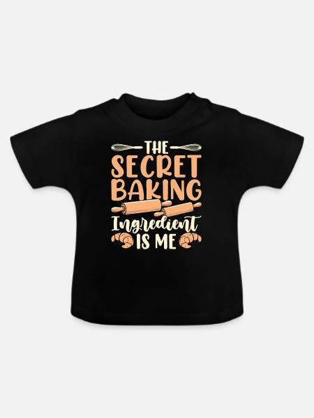Backen Bäcker Bäckerei - Baby Bio-T-Shirt mit Rundhals - Schwarz