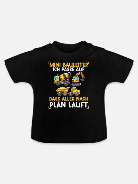 Kinder Bauleiter Projektleiter Bauunternehmer - Baby Bio-T-Shirt mit Rundhals - Schwarz