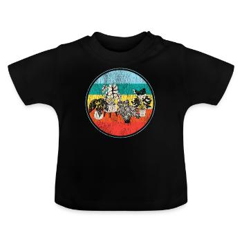Amoureux des plantes jardinage rétro - T-shirt bio col rond Bébé - noir - Devant