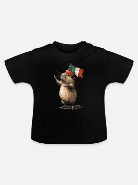 Wasserschwein - Baby Bio-T-Shirt mit Rundhals - Schwarz