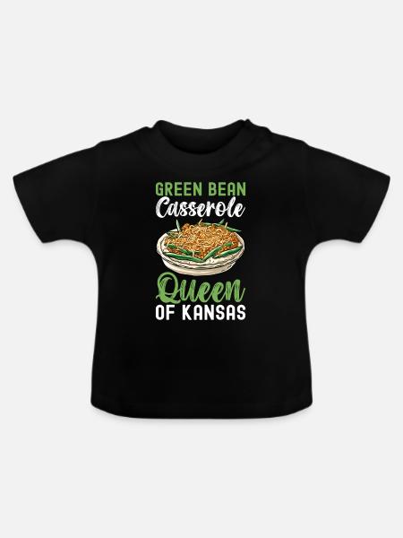 Grüne Bohnen Auflauf - Baby Bio-T-Shirt mit Rundhals - Schwarz
