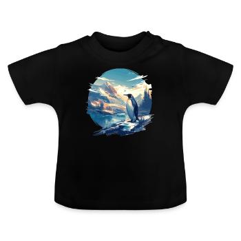 Pinguine Pinguin - Baby Bio-T-Shirt mit Rundhals - Schwarz - Vorne