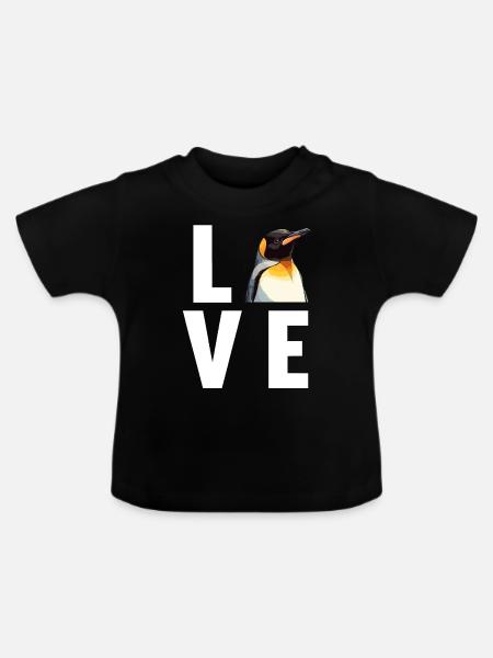 Pinguine Pinguin - Baby Bio-T-Shirt mit Rundhals - Schwarz