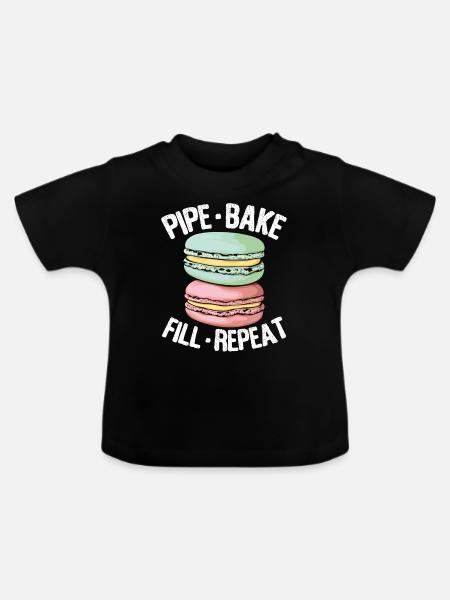 Macaron Bäcker Konditor Macaron-Liebhaber - Baby Bio-T-Shirt mit Rundhals - Schwarz
