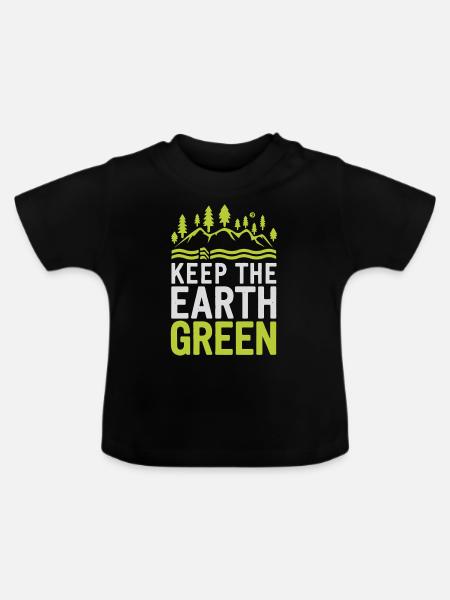 Earth day - Baby Bio-T-Shirt mit Rundhals - Schwarz
