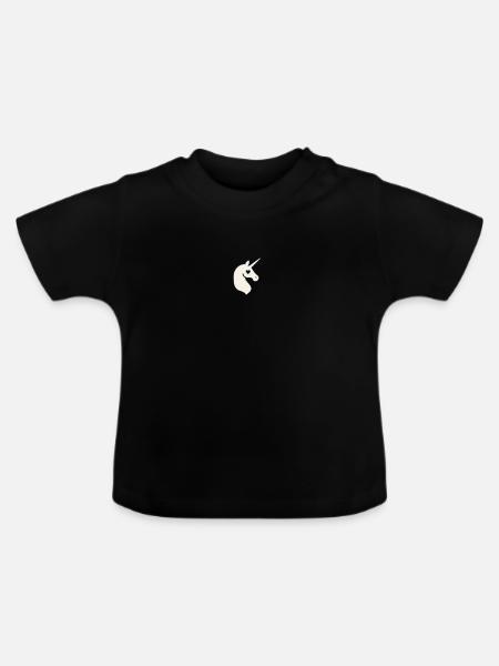 Einhorn Herzauge - Baby Bio-T-Shirt mit Rundhals - Schwarz