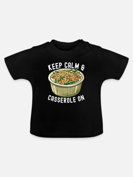 Grüne Bohnen Auflauf - Baby Bio-T-Shirt mit Rundhals - Schwarz