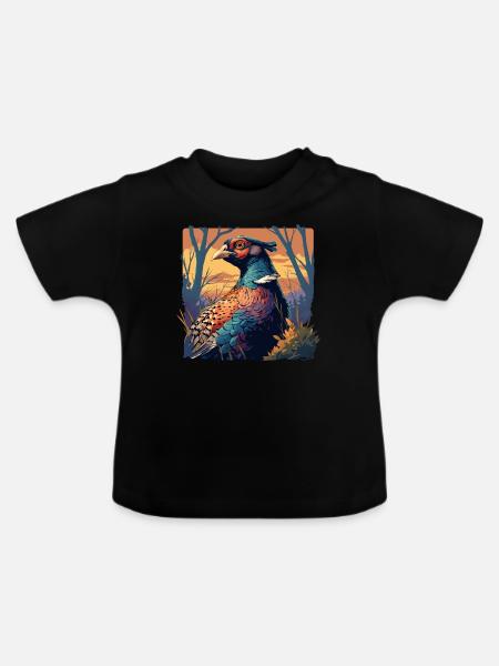 Fasane Fasan - Baby Bio-T-Shirt mit Rundhals - Schwarz