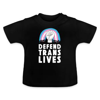 Transgender Trans LGBT Pride - Baby Organic T-Shirt with Round Neck - black - Front