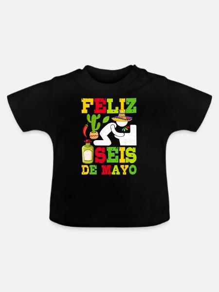 Cinco De Mayo - Baby Bio-T-Shirt mit Rundhals - Schwarz