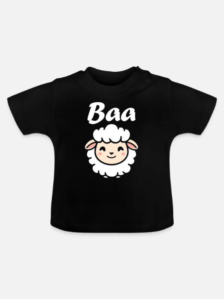 Schaf - Baby Bio-T-Shirt mit Rundhals - Schwarz