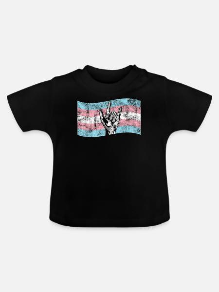 Transgender Trans LGBT Pride - Baby Bio-T-Shirt mit Rundhals - Schwarz