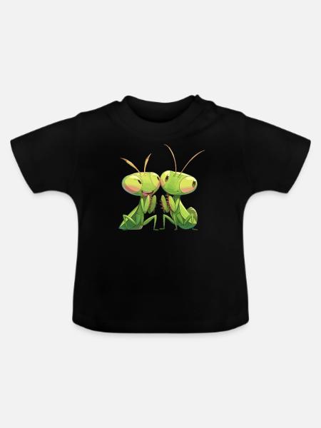 Gottesanbeterinnenen Gottesanbeterin - Baby Bio-T-Shirt mit Rundhals - Schwarz