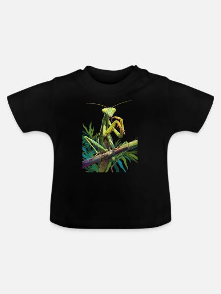 Gottesanbeterinnenen Gottesanbeterin - Baby Bio-T-Shirt mit Rundhals - Schwarz