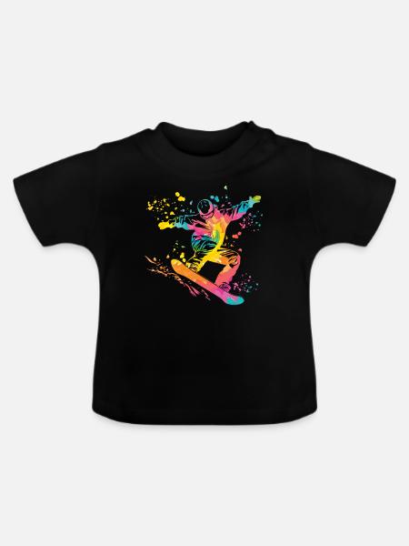 Snowboarder Snowboarding Snowboard - Baby Bio-T-Shirt mit Rundhals - Schwarz