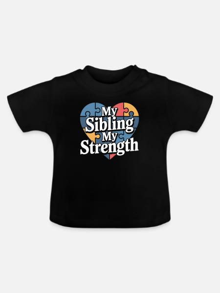Autismus -geschwister - Baby Bio-T-Shirt mit Rundhals - Schwarz