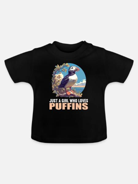 Papageientaucher - Baby Bio-T-Shirt mit Rundhals - Schwarz