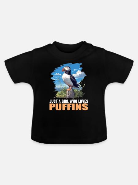 Papageientaucher - Baby Bio-T-Shirt mit Rundhals - Schwarz
