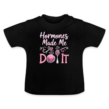 Zwangerschap Hunkeren Grappig - Baby biologisch T-shirt met ronde hals - zwart - Voor