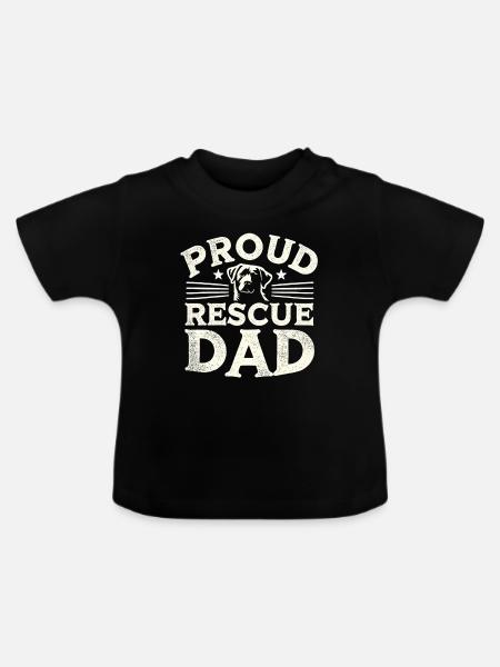 Stolzer Rettungs-Papa - Baby Bio-T-Shirt mit Rundhals - Schwarz