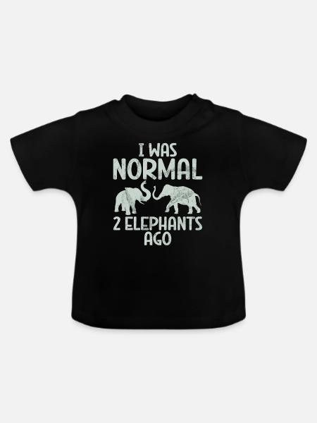 Elephant Lovers Gifts - Baby Bio-T-Shirt mit Rundhals - Schwarz