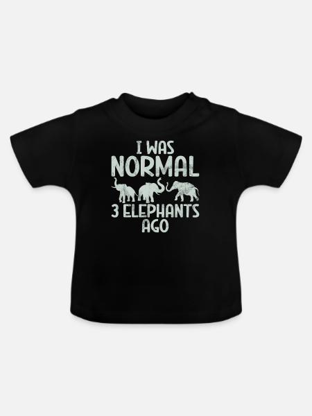 Elephant Lovers Gifts - Baby Bio-T-Shirt mit Rundhals - Schwarz