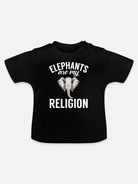 Elephant Lovers Gifts - Baby Bio-T-Shirt mit Rundhals - Schwarz