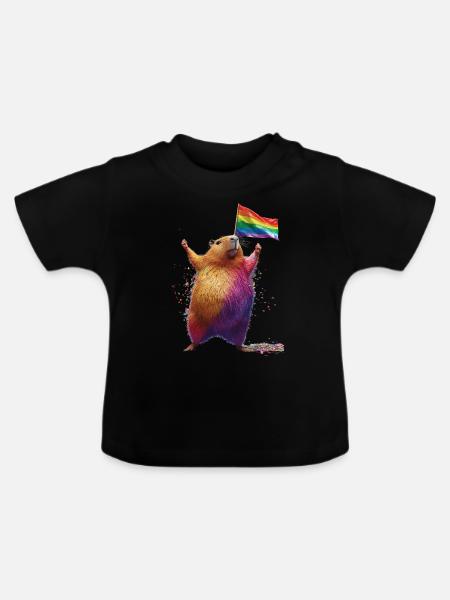 Wasserschwein - Baby Bio-T-Shirt mit Rundhals - Schwarz