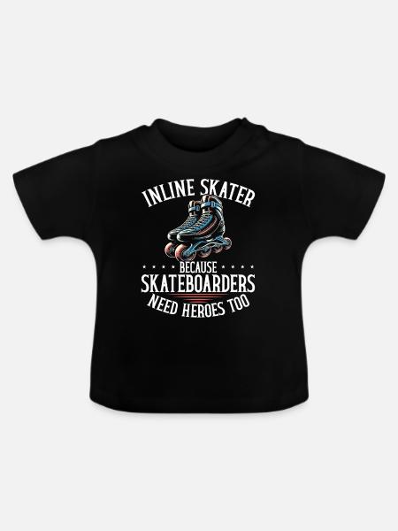 Inline Skating Rollerblading Inline Skates - Baby Bio-T-Shirt mit Rundhals - Schwarz