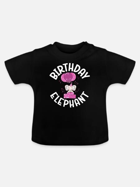 Elephant Lovers Gifts - Baby Bio-T-Shirt mit Rundhals - Schwarz