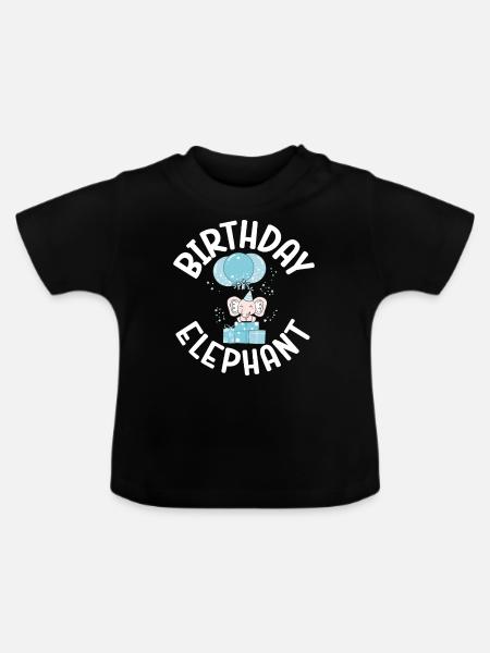 Elephant Lovers Gifts - Baby Bio-T-Shirt mit Rundhals - Schwarz