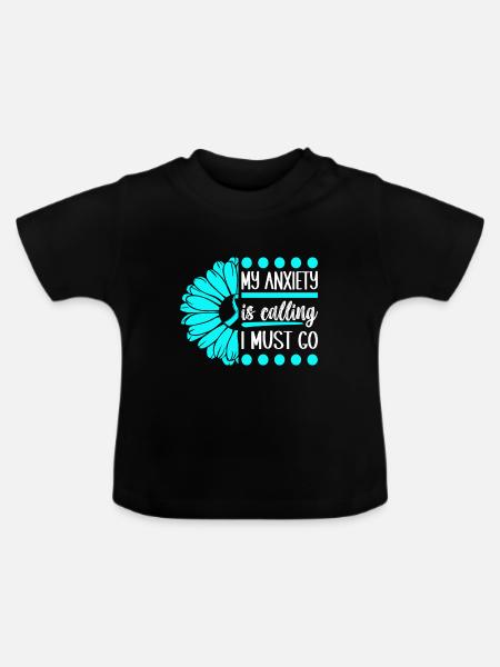 Angststörung Anxiety disorder - Baby Bio-T-Shirt mit Rundhals - Schwarz