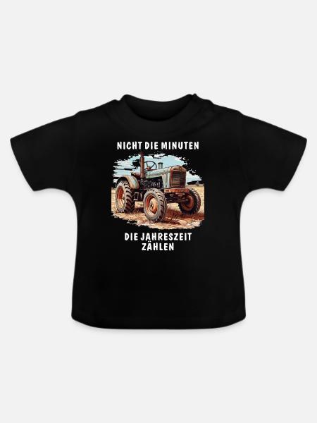 TRAKTOR NICHT DIE MINUTEN - Baby Bio-T-Shirt mit Rundhals - Schwarz