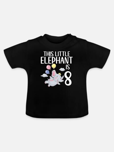 Elephant Lovers Gifts - Baby Bio-T-Shirt mit Rundhals - Schwarz